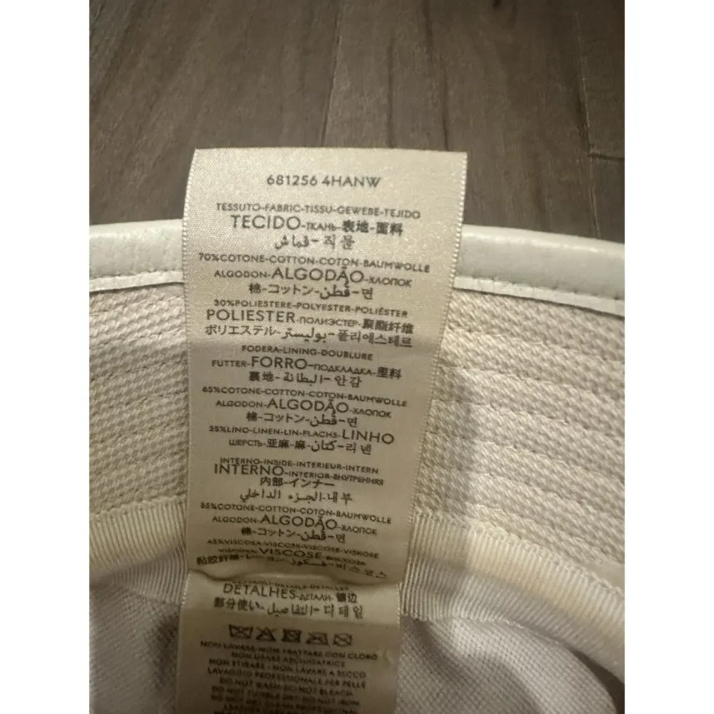 AUTHENTIC GUCCI JUMBO GG BUCKET HAT IVORY/CREAM MONOGRAM 651256 SZ M 57